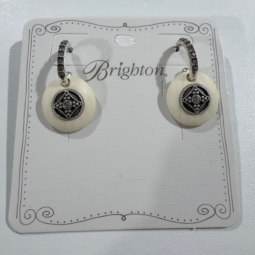 Brighton Free Spirit Hoop Drop Earrings color ivory